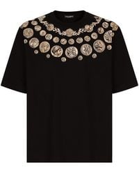 Dolce & Gabbana - Coin Print Cotton T-shirt - Lyst