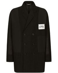 Dolce & Gabbana - Oversize Double-breasted Technical Cotton Jacket - Lyst