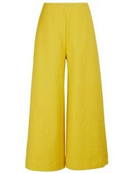 Harris Wharf London Pantalon large en coton - Jaune