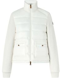 Moncler - Jacke Aus Zwei Materialien Mit Reißverschluss Und Logo - Lyst