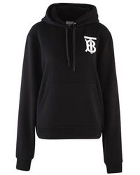 Burberry Monogram Motif Cotton Hoodie - Black