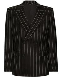 Dolce & Gabbana - Double-Breasted Pinstripe Jacket - Lyst
