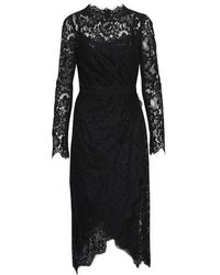 Dolce & Gabbana Robe Mi-Longue En Dentelle - Noir