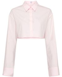 Loewe - Cropped Shirt In Cotton Candy - Lyst