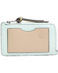 Loewe - Porte-Cartes Et Monnaie En Cuir De Veau Grainé Souple - Lyst