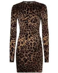 Dolce & Gabbana - Short Chenille Jacquard Dress - Lyst