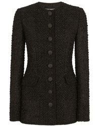 Dolce & Gabbana - Single-Breasted Tweed Jacket - Lyst