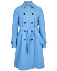 Harris Wharf London Trench en laine pressée - Bleu