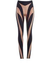 Mugler - Spiral-Design Bi-Color Leggings - Lyst