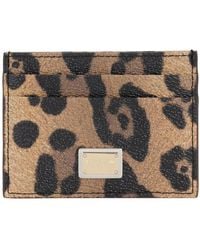 Dolce & Gabbana - Leopard-print Crespo Card Holder With Branded Plate - Lyst