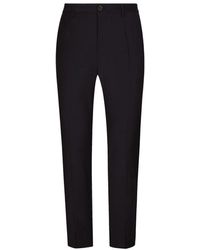 Dolce & Gabbana - Stretch Cotton Pants With Dg Embroidery - Lyst