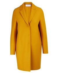 Harris Wharf London Manteau Cocoon en laine pressée - Jaune
