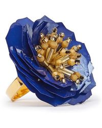 La DoubleJ Blossom Ring - Blue