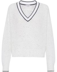 Brunello Cucinelli - Linen Sweater - Lyst