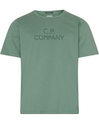 C.P. Company - T-Shirt Twisted aus mercerisiertem Jersey mit Logo 30/2 - Lyst