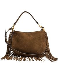 Isabel Marant - Sac En Cuir Velours À Franges Oskan Hobo Soft Zip - Lyst