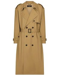 Dolce & Gabbana - Double-Breasted Cotton Trench Coat - Lyst