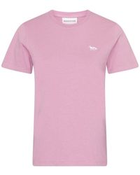Maison Kitsuné - Short-Sleeved T-Shirt With Baby Fox Logo - Lyst