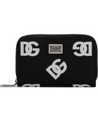 Dolce & Gabbana - Kleine Geldbörse aus Kalbsleder mit Rundum-Reißverschluss und DG-Print im Allover - Lyst