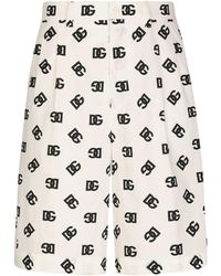 Dolce & Gabbana - Shorts aus Popeline mit Monogramm-Print DG - Lyst