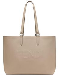 Fendi - Roma Leather Shopper Bag - Lyst