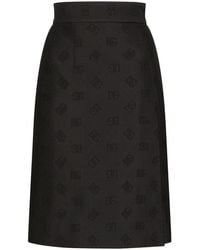 Dolce & Gabbana - Quilted Jacquard Midi Skirt - Lyst