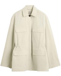 TOTEME - Jacket With Collar And Drawstring - Lyst