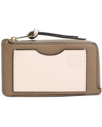 Loewe - Porte-Cartes Et Monnaie En Cuir De Veau Grainé Souple - Lyst