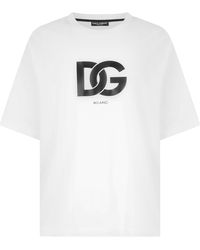 Dolce & Gabbana - Baumwoll-T-Shirt mit Logo-Print DG - Lyst