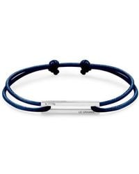 Le Gramme Navy Cord Bracelet Le 1.7g Sterling Silver - Blue