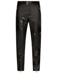 Dolce & Gabbana Pantalon skinny en simili cuir avec détails zippés - Noir