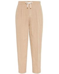 Brunello Cucinelli - Leisure Fit Trousers With Drawstring - Lyst