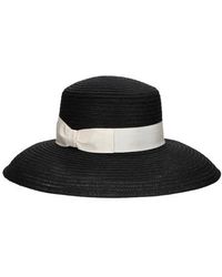 Borsalino Audrey Woven Hemp Hat - Black
