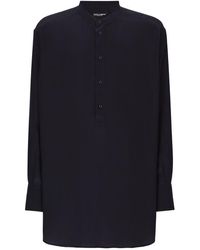 Dolce & Gabbana - Silk Shirt With Mandarin Collar - Lyst