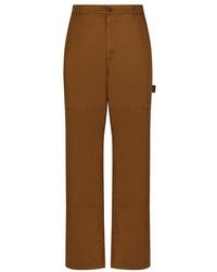Dolce & Gabbana - Worker Cotton Stretch Pants With Logo Plaque - Lyst