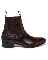 Tom Ford - Alligator Embossed Leather Ankle Boots - Lyst