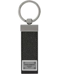 Dolce & Gabbana - Porte-clés en cuir de veau avec étiquette à logo - Lyst