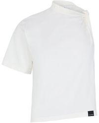 Courreges - Asymmetrisches T-Shirt Mit Twist - Lyst