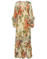 FARM Rio - Delicate Garden Printed Chiffon Maxi Dress - Lyst