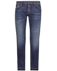 Dolce & Gabbana - Washed Slim Fit Stretch Denim Jeans - Lyst