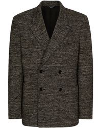 Dolce & Gabbana - Veste en jersey à double boutonnage en laine et coton - Lyst