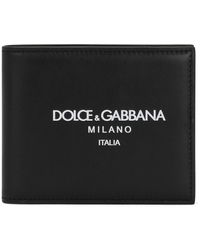 Dolce & Gabbana - Zweiflügelige Geldbörse aus Kalbsleder mit Logo - Lyst