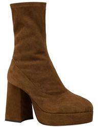 Alberta Ferretti High Heel Ankle Boots - Brown