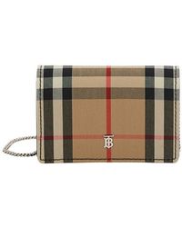 Burberry Vintage Check Card Case With Detachable Strap - Black