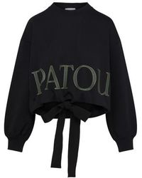 Haut en maille nervurée à plaque logo Laines Patou en coloris Violet Femme Sweats et pull overs Sweats et pull overs Patou 