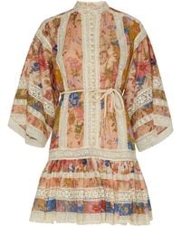 Zimmermann - Mini robe August à ourlet en dentelle - Lyst