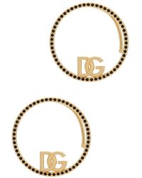 Dolce & Gabbana - Ear Cuff Earrings With Dg Logo And Rhinestones - Lyst