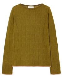 Momoní Abilene Sweater In Light Cotton Yarn - Green
