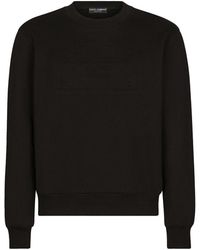 Dolce & Gabbana - Technical Jersey Sweatshirt With Embossed Dg Logo - Lyst