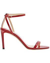 Jimmy Choo Minny 85 Sandalen in rotem Lackleder
